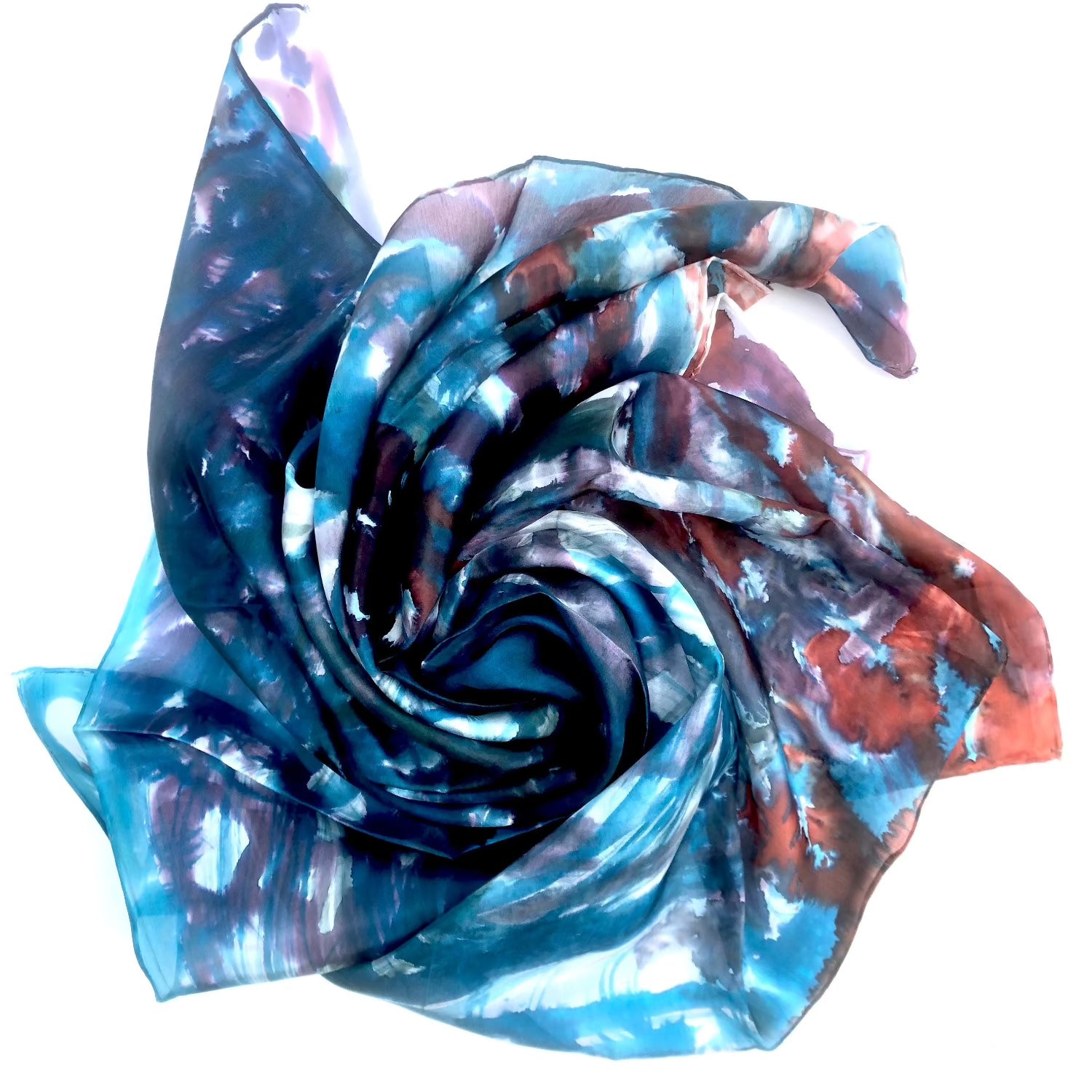 Sciarpa In Cotone Blu Con Fantasia Pesci – Quelle Fürth, Nuova, Etichetta, Prezzo Speciale - Foto 1